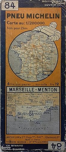 Carte Michelin : Marseille - Menton. Carte au 200.000e.