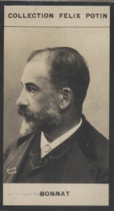 Photographie de la collection Félix Potin (4 x 7,5 cm) représentant : Bonnat Léon (Peintre). Débu...