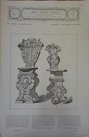 L'art pour tous, encyclopédie de l'art industriel et décoratif. N° 178. Contient quatre gravures ...