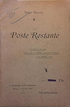 Seller image for Poste restante. Comdie en un acte. for sale by Librairie Et Ctera (et caetera) - Sophie Rosire