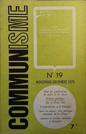 Communisme N° 19 Novembre-décembre 1975.