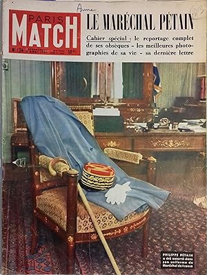 Paris Match N° 124 : Obsèques du Maréchal Pétain. Cahier spécial. - Tragique expédition de l'Hima...