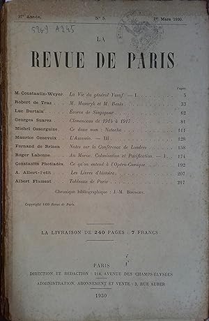 La revue de Paris. N° 5 - 1er mars 1930. Bimensuel. 1er mars 1930.
