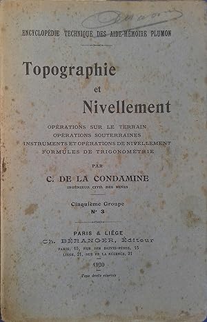 Image du vendeur pour Topographie et nivellement. mis en vente par Librairie Et Ctera (et caetera) - Sophie Rosire