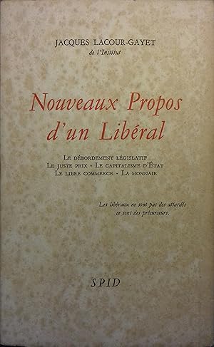 Imagen del vendedor de Nouveaux propos d'un libral. a la venta por Librairie Et Ctera (et caetera) - Sophie Rosire