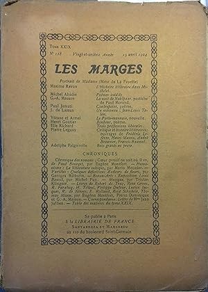 Les Marges N° 118. Textes de : Eugène Montfort - Maxime Revon - Michel Abadie - G.-A. Masson - Pa...