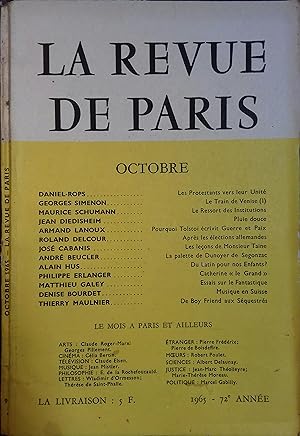 La revue de Paris N° 9, octobre 1965. Octobre 1965.