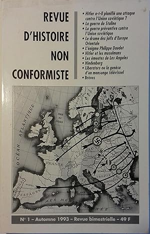 Revue d'histoire non-conformiste N° 1. Automne 1993.