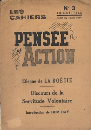 Image du vendeur pour Discours de la servitude volontaire. Juillet-septembre 1954. mis en vente par Librairie et cætera (et caetera)