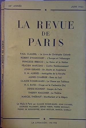 La revue de Paris, juin 1953. Juin 1953.