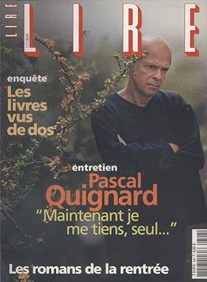 Lire, le magazine des livres. Nø 308. Entretien : Pascal Quignard. Septembre 2002.
