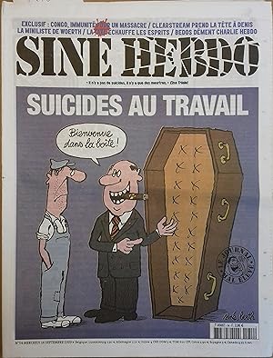 Siné Hebdo N° 54. Couverture : suicides au travail par Siné et Berth - Congo : immunité pour un m...
