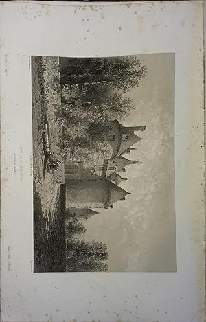 Beaupréau (Maine-et-Loire). Lithographie de Eugène Deshayes : Château de Beaupréau, d'après le Ba...