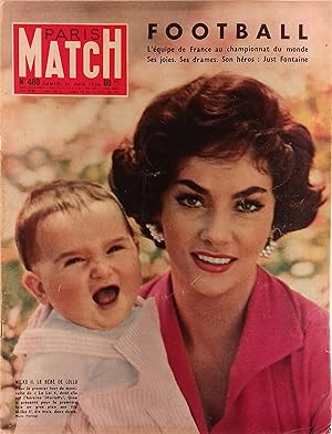 Paris Match N° 480. Gina Lollobrigida en couverture Tennis, Football, Renoir 21 juin 1958.