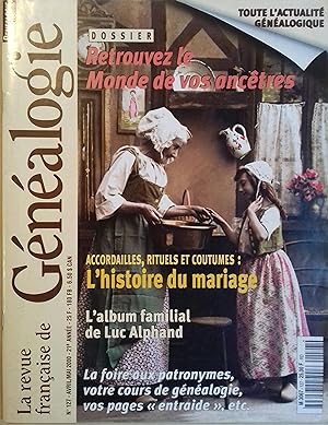 La Revue française de généalogie N° 127. La Revue française de généalogie N° 127. Avril-mai 2000.