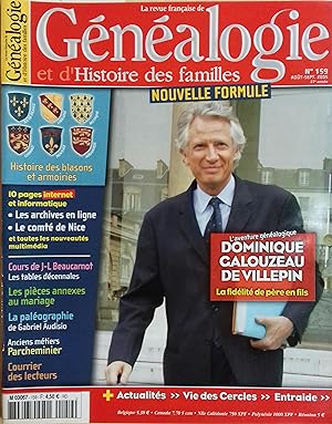 La Revue française de généalogie N° 159. La Revue française de généalogie N° 159. Août-Septembre ...