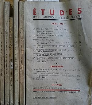 Etudes. 6 numéros de 1945. Numéros 4-5-6-7-10-11.