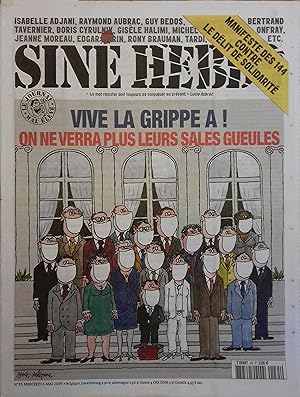 Siné Hebdo N° 35. Couverture de Siné et Delépine : Vive la grippe A, on ne verra plus leurs sales...