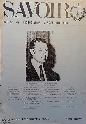 Savoir N° 11. Bulletin de l'Association Vendée Militaire. Constitution civile du clergé, Gabelle ...
