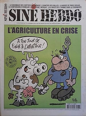 Siné Hebdo N° 78. L'agriculture en crise, couverture par Berth - Le bidonnage des chiffres du chô...