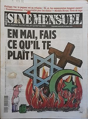 Siné Mensuel N° 42. Couverture de Sina : "En mai, fais ce qu'il te plait !". Mai 2015.