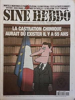 Siné Hebdo N° 57. Couverture de Siné et Martin : La castration chimique aurait dû exister il y a ...