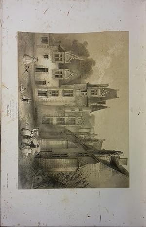 Le Percher (Maine-et-Loire). Lithographie de Rouargue : Château du Percher, commune de Saint-Mart...