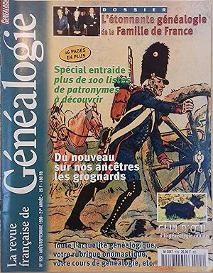La Revue française de généalogie N° 123. La Revue française de généalogie N° 123. Août-Septembre ...