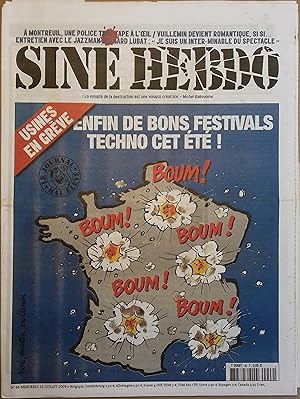 Siné Hebdo N° 46. Couverure sz Siné, Martin et Vuillemin : usines en grève, enfin de bons festiva...