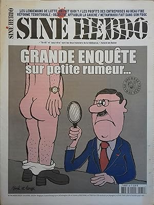 Siné Hebdo N° 84. Grande enquête sur petite rumeur couverture par Siné et Large - Les lendemains...