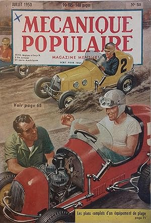 Mécanique populaire 1950 N° 50. En couverture: Voitures de course pêtit modèle. Juillet 1950.