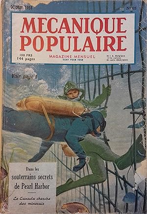 Mécanique populaire 1950 N° 65. En couverture: Hommes grenouilles. Octobre 1951.