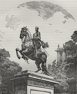 Bild des Verkufers fr Statue of Philip IV on the Plaza de Oriente - Madrid zum Verkauf von Antiqua Print Gallery