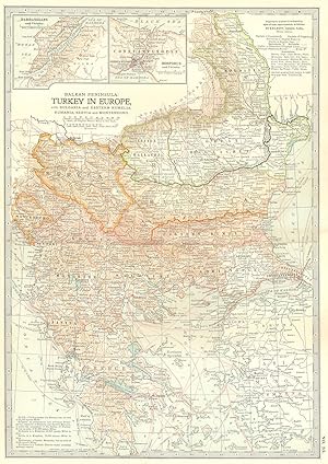 Balkan Peninsula: Turkey in Europe, with Bulgaria and Eastern Rumelia; Rumania, Servia and Monten...