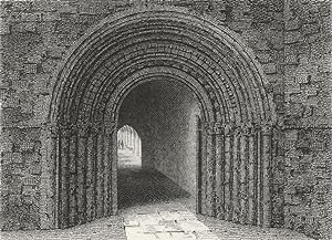 Bild des Verkufers fr The Southern entrance to the cloisters of Worcester Cathedrals zum Verkauf von Antiqua Print Gallery