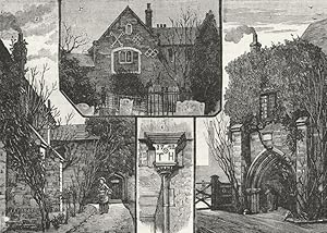 Image du vendeur pour Bits of Croydon Palace: West End of the Palace Chapel; Buttresses of the North side of the Chapel; Porch of the Great Hall of the Palace, North Side; From the South side of the Great Hall mis en vente par Antiqua Print Gallery