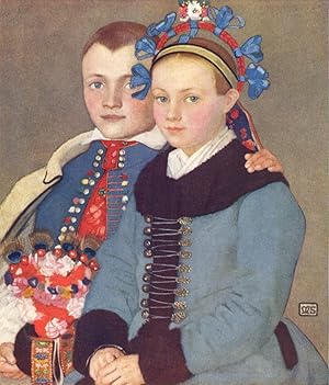 Immagine del venditore per An engaged couple. 'Miski and Maruska,' at Menguszfalva venduto da Antiqua Print Gallery