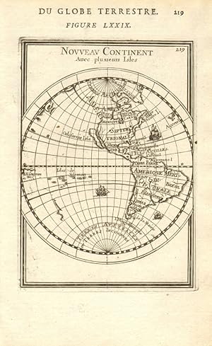 Nouveau Continent avec plusieurs Isles - Du Globe Terrestre