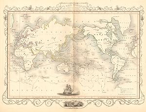 The World on Mercator's Projection shewing the voyages of Captain Cook around the World