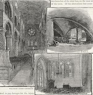 Seller image for Waltham Abbey-Interior: Nave, Crypt, Lady Chapel for sale by Antiqua Print Gallery