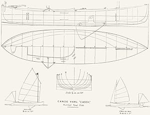 Canoe Yawl "Cassy" Humber Yawl Club; Scale 5/8 in. to 1 ft.; Racing 1/8 in. to ft.; Cruising 1/8 ...