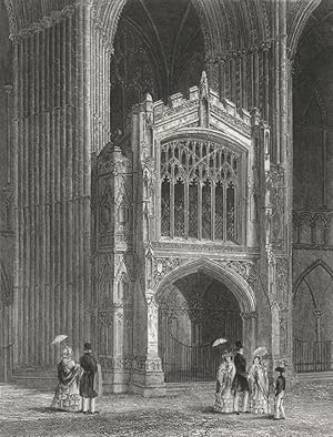 Imagen del vendedor de Peterborough Cathedral. View of the Porch West end a la venta por Antiqua Print Gallery