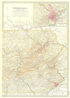 Pennsylvania, Eastern part; Inset map of Philadelphia and Vicinity
