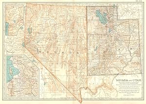 Nevada and Utah; Inset map of Carson City and Vicinity, Salt Lake City and Vicinity