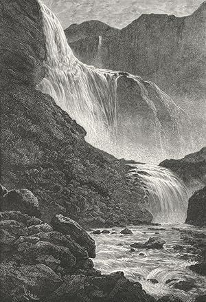 Seller image for The Skjaeggedalsfossen, in the distance of Hardanger for sale by Antiqua Print Gallery