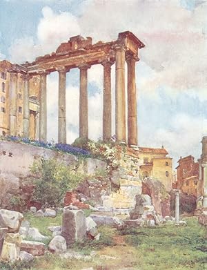 Seller image for Temple of Saturn from the Basilica Julia in the Forum for sale by Antiqua Print Gallery