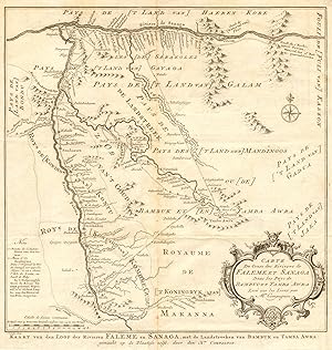 Carte du Cours des Rivières de Falemé, et Sanaga, dans le Pays de Bambuc, et Tamba Awra [Map of t...