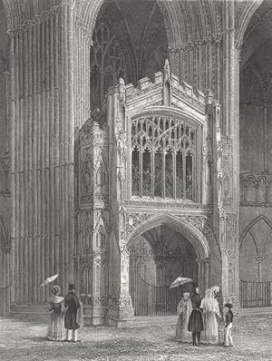Imagen del vendedor de Peterborough Cathedral. View of the Porch West end a la venta por Antiqua Print Gallery