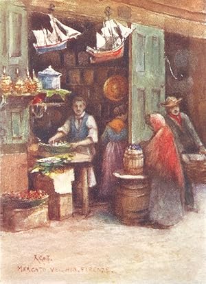 Seller image for A Cook's Shop in the Mercato Vecchio, before its demolition in 1884 for sale by Antiqua Print Gallery