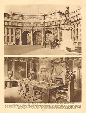 Seller image for Sir Aston Webb's arch to the Admiralty buildings and the board room for sale by Antiqua Print Gallery